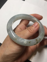 Load image into Gallery viewer, 54.5mm 100% natural type A icy watery light green/brown/black seaweed jadeite jade bangle Y154-5248
