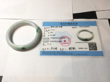 Load image into Gallery viewer, 56.5mm certified Type A 100% Natural sunny green/purple/white(白底青) Jadeite Jade bangle BF141-4072
