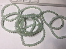 Load image into Gallery viewer, 4.7mm 100% natural type A light green white jadeite jade beads bracelet for size 50-55mm hand group BP155
