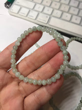 Load image into Gallery viewer, 4.7mm 100% natural type A light green white jadeite jade beads bracelet for size 50-55mm hand group BP155
