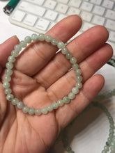 Load image into Gallery viewer, 4.7mm 100% natural type A light green white jadeite jade beads bracelet for size 50-55mm hand group BP155
