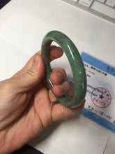 Load image into Gallery viewer, 55.7mm Certified 100% natural Type A dark green/brown round cut jadeite jade bangle BM9-5368
