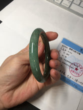 Load image into Gallery viewer, 55.7mm Certified 100% natural Type A dark green/brown round cut jadeite jade bangle BM9-5368
