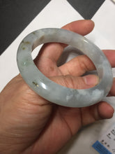 Load image into Gallery viewer, 54.5mm 100% natural type A icy watery light green/brown/black seaweed jadeite jade bangle Y154-5248
