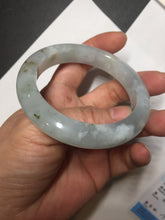 Load image into Gallery viewer, 54.5mm 100% natural type A icy watery light green/brown/black seaweed jadeite jade bangle Y154-5248
