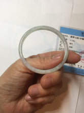 Load image into Gallery viewer, 50.5mm certified 100% natural icy watery Type A green/purple/white slim jadeite jade bangle PB138-5468
