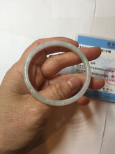 Load image into Gallery viewer, 50.5mm certified 100% natural icy watery Type A green/purple/white slim jadeite jade bangle PB138-5468
