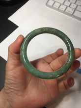 Load image into Gallery viewer, 55.7mm Certified 100% natural Type A dark green/brown round cut jadeite jade bangle BM9-5368
