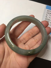 Load image into Gallery viewer, 55.8mm Certified 100% natural Type A oily dark green/gray/black jadeite jade bangle BN32-8086
