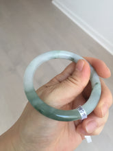 Load image into Gallery viewer, 54.6mm certified 100% natural type A icy watery dark green/gray round cut jadeite jade bangle BL9-9870
