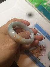 Load image into Gallery viewer, 47mm Certified Type A 100% Natural light green/yellow Jadeite Jade oval bangle AJ69-0615
