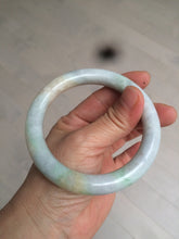 Load image into Gallery viewer, 58.9mm certified 100% natural type A light sunny green/purple/yellow chubby round cut jadeite jade bangle BF37-9225
