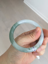 Load image into Gallery viewer, 54.6mm certified 100% natural type A icy watery dark green/gray round cut jadeite jade bangle BL9-9870
