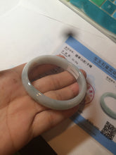 Load image into Gallery viewer, 47mm Certified Type A 100% Natural light green/yellow Jadeite Jade oval bangle AJ69-0615
