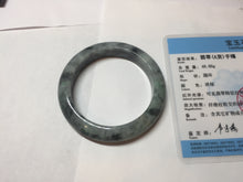 Load image into Gallery viewer, 52.5mm certified Type A 100% Natural dark green/black(青花)/red Jadeite Jade bangle PD124-6243
