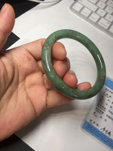 Load image into Gallery viewer, 55.5mm Certified 100% natural Type A dark green/brown round cut jadeite jade bangle BM10-5373
