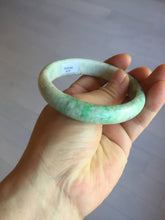 Load image into Gallery viewer, 58mm Certified type A 100% Natural sunny green/white Jadeite bangle AY85-3474
