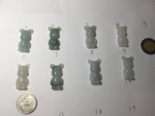 Load image into Gallery viewer, Type A 100% Natural light green white jadeite jade cute baby bear pendant BG93
