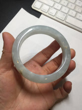 Load image into Gallery viewer, 55mm 100% natural type A icy watery light green yellow jadeite jade bangle Y155-5249
