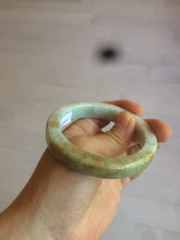 Load image into Gallery viewer, 54.5mm certified Type A 100% Natural light green/brown square Jadeite Jade bangle R103-1760
