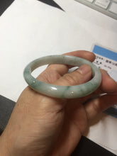 Load image into Gallery viewer, 51.5mm certified Type A 100% Natural light green with green floating flowers oval Jadeite Jade bangle BQ7-3801
