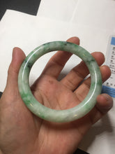 Load image into Gallery viewer, 卖了 56mm certified 100% natural type A sunny green round cut jadeite jade bangle AD116-6633
