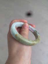Load image into Gallery viewer, 54.5mm certified Type A 100% Natural light green/brown square Jadeite Jade bangle R103-1760
