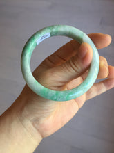 Load image into Gallery viewer, 55.6 mm Certified type A 100% Natural sunny green/white Jadeite bangle AY83-3466
