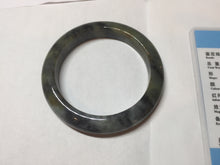 Load image into Gallery viewer, 54.5mm certified Type A 100% Natural dark green/black(青花)/red/brown Jadeite Jade bangle PD126-6288

