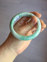 Load image into Gallery viewer, 55.6 mm Certified type A 100% Natural sunny green/white Jadeite bangle AY83-3466
