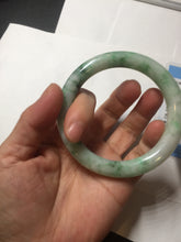 Load image into Gallery viewer, 卖了 56mm certified 100% natural type A sunny green round cut jadeite jade bangle AD116-6633
