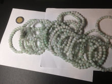 Load image into Gallery viewer, 6-6.4mm 100% natural type A green/white jadeite jade beads bracelet group BF94
