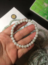 Load image into Gallery viewer, 6-6.4mm 100% natural type A green/white jadeite jade beads bracelet group BF94
