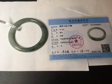 Load image into Gallery viewer, 55.1mm certified 100% natural type A icy watery dark green/gray round cut jadeite jade bangle BL9-9875
