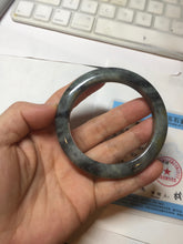 Load image into Gallery viewer, 54.5mm certified Type A 100% Natural dark green/black(青花)/red/brown Jadeite Jade bangle PD126-6288
