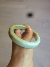 Load image into Gallery viewer, 59.5mm certified Type A 100% Natural light green/brown square Jadeite Jade bangle R101-1758
