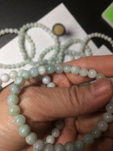 Load image into Gallery viewer, 6-6.4mm 100% natural type A green/white jadeite jade beads bracelet group BF94
