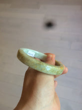 Load image into Gallery viewer, 59.5mm certified Type A 100% Natural light green/brown square Jadeite Jade bangle R101-1758
