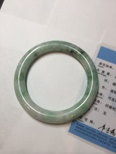 Load image into Gallery viewer, 卖了 56mm certified 100% natural type A sunny green round cut jadeite jade bangle AD116-6633
