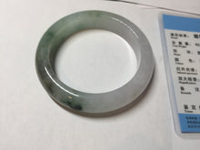 Load image into Gallery viewer, 卖了  55.3mm certified Type A 100% Natural icy watery dark green/purple/clear Jadeite Jade bangle BF144-9538
