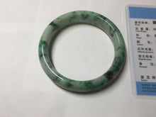 Load image into Gallery viewer, 57mm certified 100% natural sunny green/dark green/white jadeite jade bangle AD117-6634
