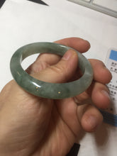 Load image into Gallery viewer, 50mm certified Type A 100% Natural icy watery light green red oval Jadeite Jade bangle BQ8-3804
