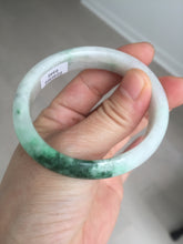 Load image into Gallery viewer, 47mm certified 100% natural Type A sunny green white oval jadeite jade bangle BP49-9340
