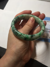 Load image into Gallery viewer, 57mm certified 100% natural sunny green/dark green/white jadeite jade bangle AD117-6634
