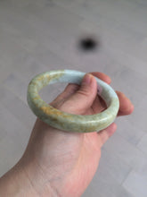 Load image into Gallery viewer, 59.5mm certified Type A 100% Natural light green/brown square Jadeite Jade bangle R101-1758
