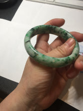 Load image into Gallery viewer, 57mm certified 100% natural sunny green/dark green/white jadeite jade bangle AD117-6634
