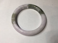 Load image into Gallery viewer, 62.5mm 100% natural certified light green purple pink jadeite jade bangle BN36
