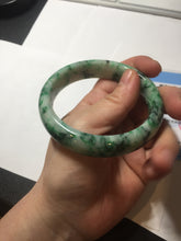 Load image into Gallery viewer, 57mm certified 100% natural sunny green/dark green/white jadeite jade bangle AD117-6634
