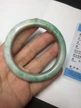 Load image into Gallery viewer, 55.6 mm Certified type A 100% Natural sunny green/white Jadeite bangle AY83-3466
