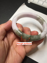 Load image into Gallery viewer, 62.5mm 100% natural certified light green purple pink jadeite jade bangle BN36
